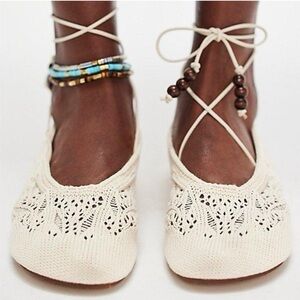 Anthropologie Rosemary Alohas Cream Crochet ballet flat 40 9 9.5